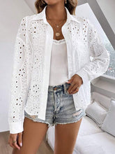 Eyelet Embroidery Drop Shoulder Shirt